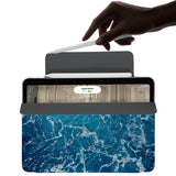 the VistaCase Personalized iPad Slim Fit Case with Ocean design,  The case includes built-in storage and a cutout for easy magnetic attachment of your Pencil, ensuring it's always within reach.