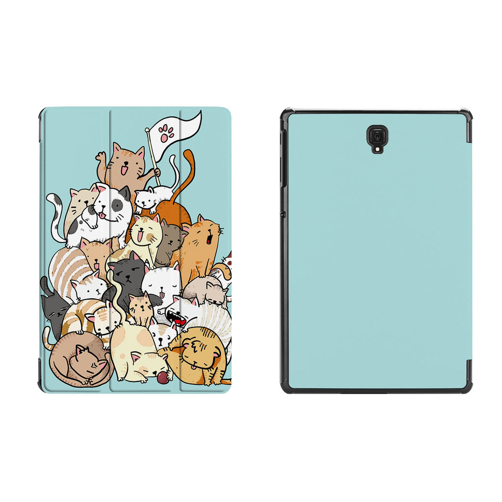 the whole printed area of Personalized Samsung Galaxy Tab Case with Cute Cats design