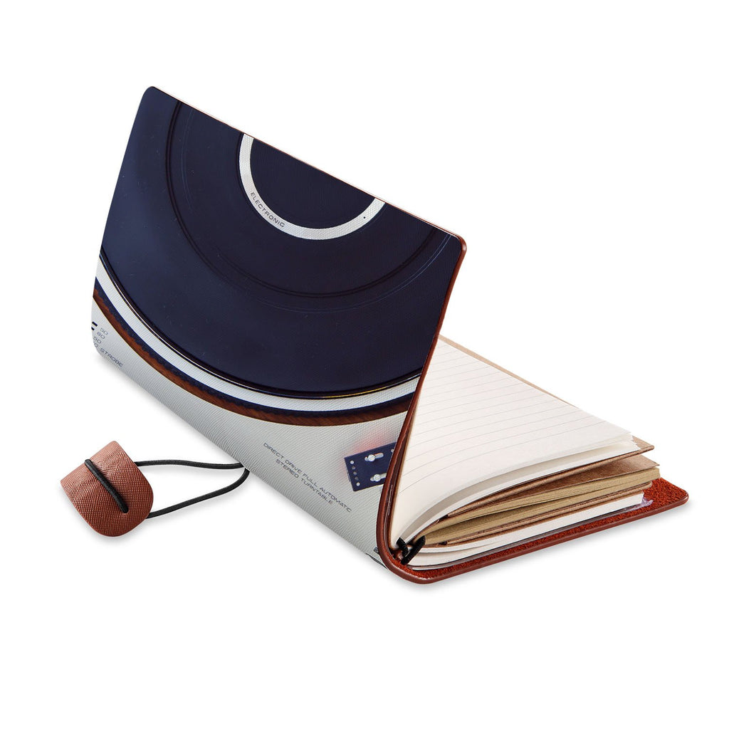 opened view of midori style traveler's notebook with Retro Vintage design