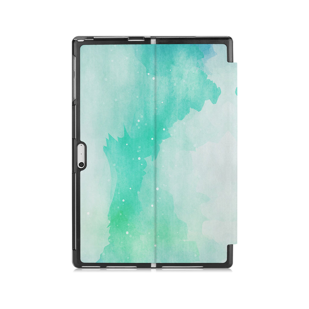 the back side of Personalized Microsoft Surface Pro and Go Case with Abstract Watercolor Splash design
