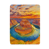 front view of personalized iPad case with pencil holder and US Famous Attractions design