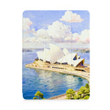 front view of personalized iPad case with pencil holder and Australia Oil Painting design