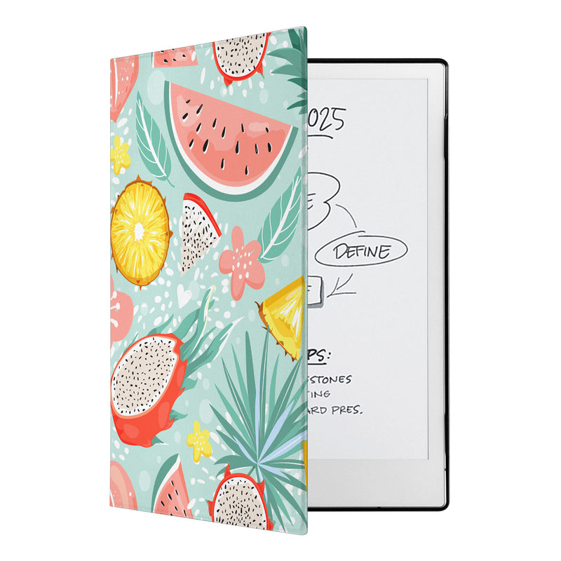 swap - The Personalized VistaCase reMarkable Pen Holder Case is adorned with a vibrant and intricately detailed Tropical Fruits design