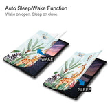 It automatically wakes your iPad when opened and sends it to sleep when closed with Rainforest Animals design