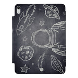  the VistaCase Personalized iPad Slim Fit Case with Astronaut Space design,  Crafted with a durable fabric exterior and a soft interior lining.