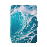 front view of personalized kindle paperwhite case with Sea Waves design - swap