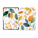 the whole front and back view of personalized kindle case paperwhite case with Leaves design