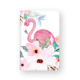 front view of personalized RFID blocking passport travel wallet with Flamingo design