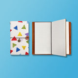 the front top view of midori style traveler's notebook with Geometry Pattern design