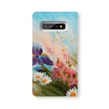 Back Side of Personalized Samsung Galaxy Wallet Case with OilPaintingFlower design - swap