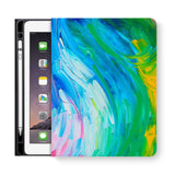 frontview of personalized iPad folio case with 6 design