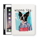 frontview of personalized iPad folio case with 02 design