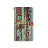 the front top view of midori style traveler's notebook with 3 design