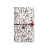 the front top view of midori style traveler's notebook with 5 design