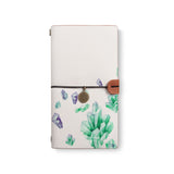 the front top view of midori style traveler's notebook with 6 design