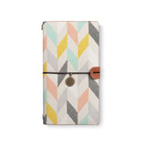 the front top view of midori style traveler's notebook with 6 design