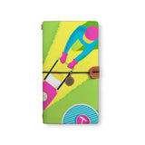 the front top view of midori style traveler's notebook with 6 design