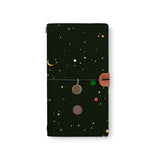 the front top view of midori style traveler's notebook with 3 design