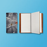 the front top view of midori style traveler's notebook with Astronaut Space design