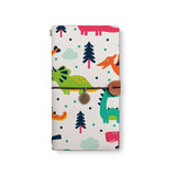 the front top view of midori style traveler's notebook with Dinosaur design