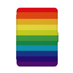 front view of personalized kindle paperwhite case with Rainbow design - swap