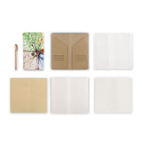 midori style traveler's notebook with Watercolor Flower design, refills and accessories